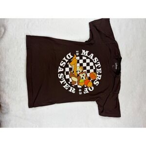 Disney Chip n Dale Masters of Disaster Brown Graphic T-Shirt Small 1943 117508